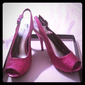 Glitter Pink Platform Heels